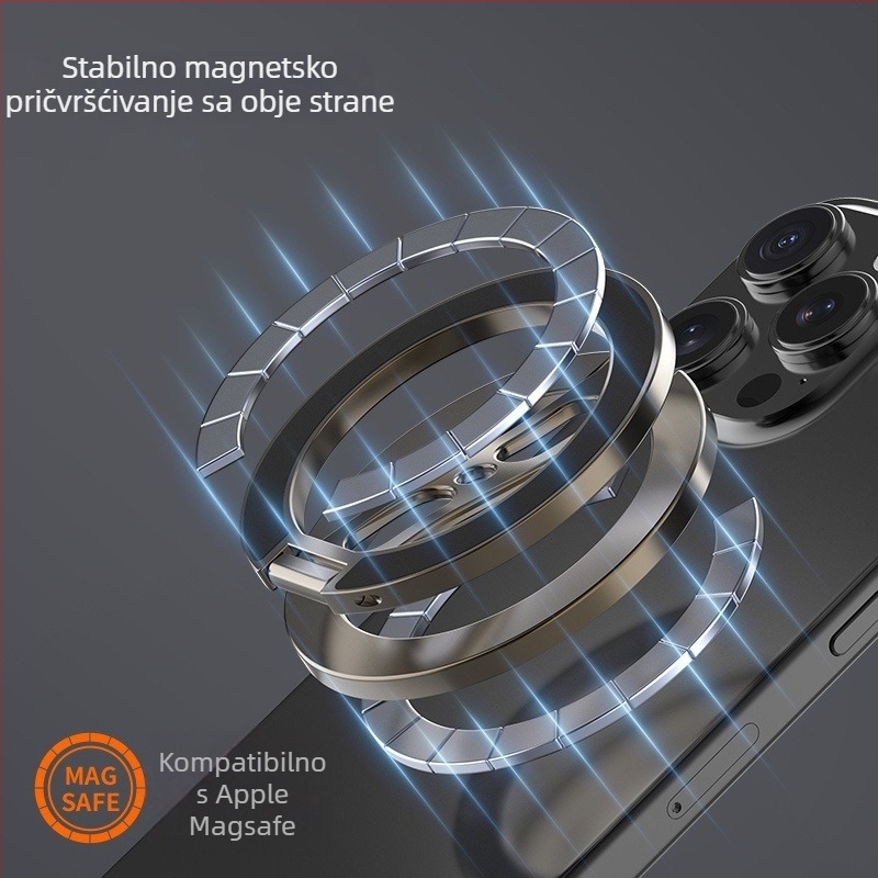 Q14 Dvostruki magnetski držač za telefon – cinkova legura, kreativan dizajn