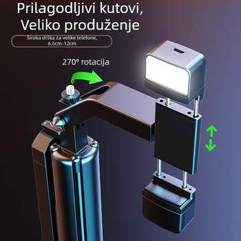 P530 metalni selfie štap s Bluetooth daljinskim upravljačem, stabilizatorom i LED osvjetljenjem