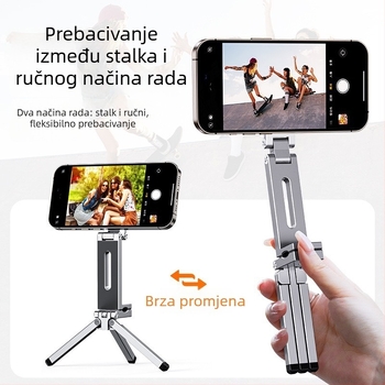 Držač za mobitel od aluminijske legure, sklopivi stolni tripod za putovanja i prijenos uživo