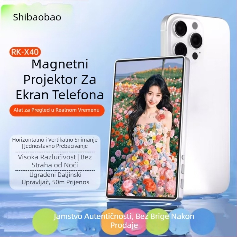 Uređaj za podijeljeni zaslon pametnog telefona – magnetski selfie, ABS kućište, Bluetooth podrška, kompatibilan sa svim modelima