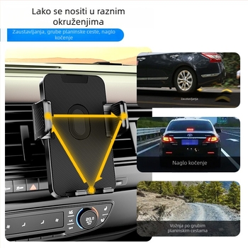 CA-01 držač za telefon za ispušni otvor automobila, ABS i silikon gel, universalni, mogućnost privatne oznake