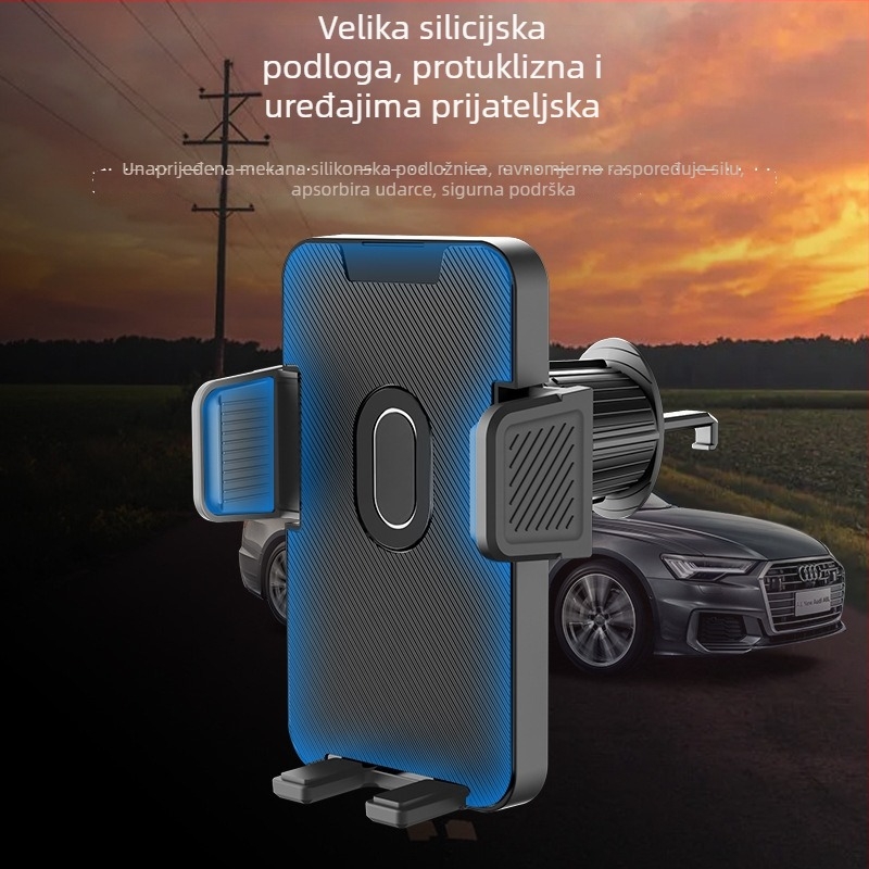 CA-01 držač za telefon za ispušni otvor automobila, ABS i silikon gel, universalni, mogućnost privatne oznake
