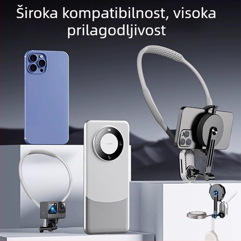 Hot Wheat nadglavi držač za telefon za POV snimanje – magnetska stabilizacija, tijelo od legure, za vanjske livestreamove