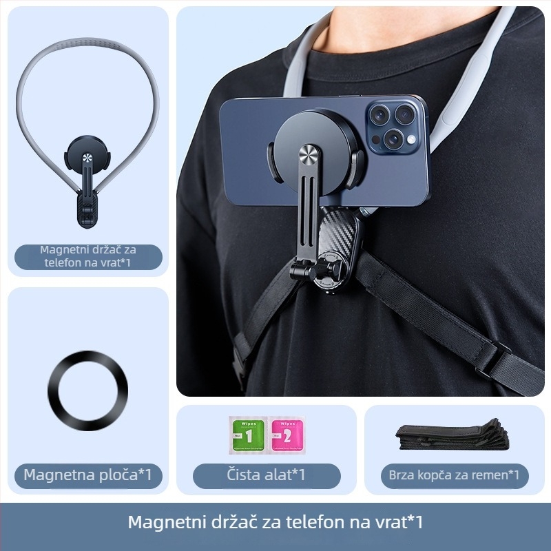 Hot Wheat nadglavi držač za telefon za POV snimanje – magnetska stabilizacija, tijelo od legure, za vanjske livestreamove