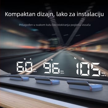 W2s HUD Head-Up zaslon za automobil — USB napajanje, univerzalna kompatibilnost, 152 g, Beidou GPS kompas