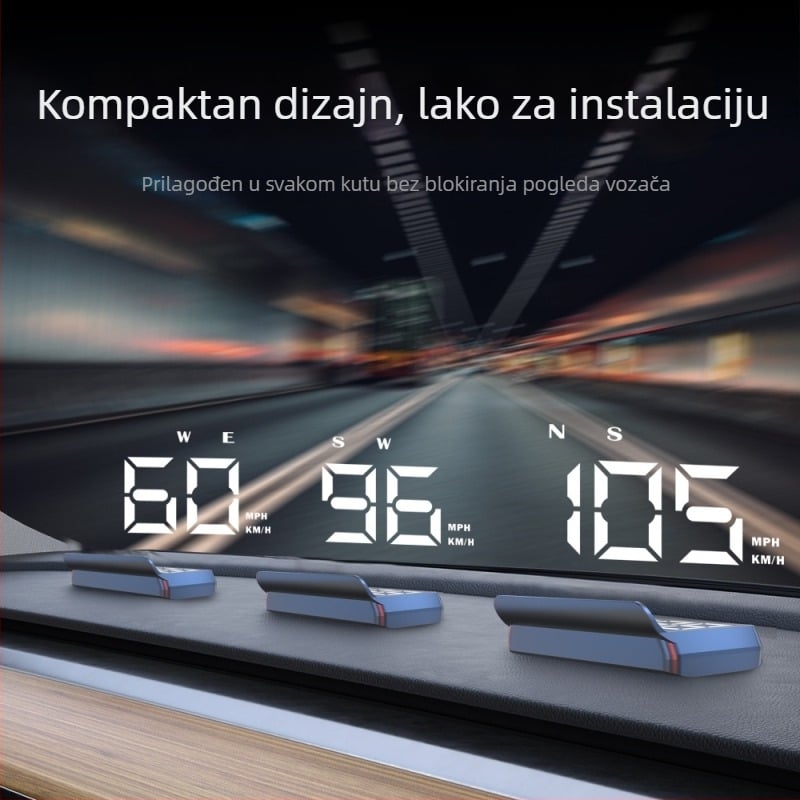 W2s HUD Head-Up zaslon za automobil — USB napajanje, univerzalna kompatibilnost, 152 g, Beidou GPS kompas