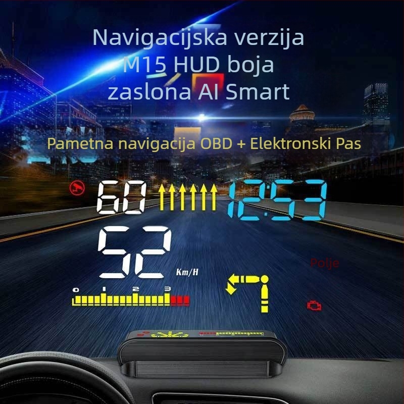 Automobilski LCD HUD zaslon s bežičnim Bluetoothom