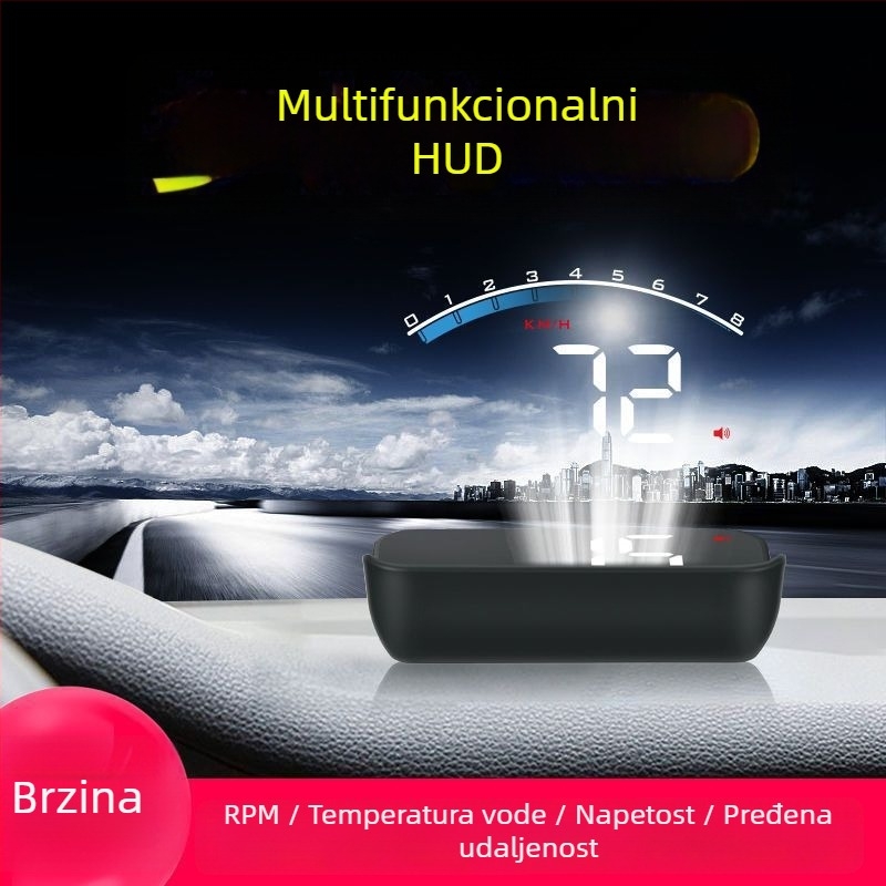 Automobilski LCD HUD zaslon s bežičnim Bluetoothom