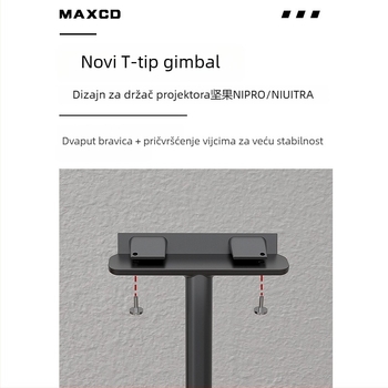 MAXCD Držač projekcije za N1Spro/Ultra – aluminijski spoj, T‑oblik podni stalak s upravljanjem kabelima