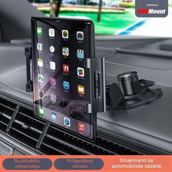 Univerzalni auto držač za tablet i telefon, sklopivi stražnji klip, model 23562585244, materijali: inženjerski plast, aluminijska legura, guma, podrška prilagodbi