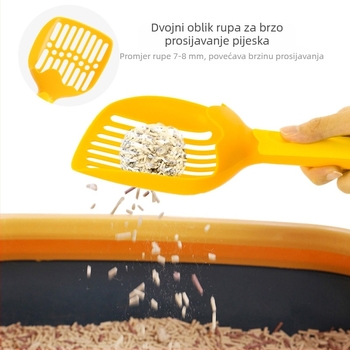Lopatica za mačji pijesak s finim otvorima, univerzalna za mačke i pse, PP materijal, pakiranje 100 kom., porijeklo Dongguan
