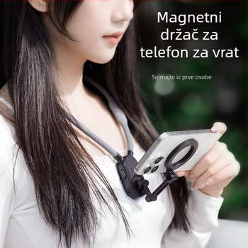 Magnetski držač za vratni POV za vanjsku sportsku kameru – protiv podrhtavanja, višekutni pogled, univerzalni držač za telefon, materijali: plast-metal-silikon