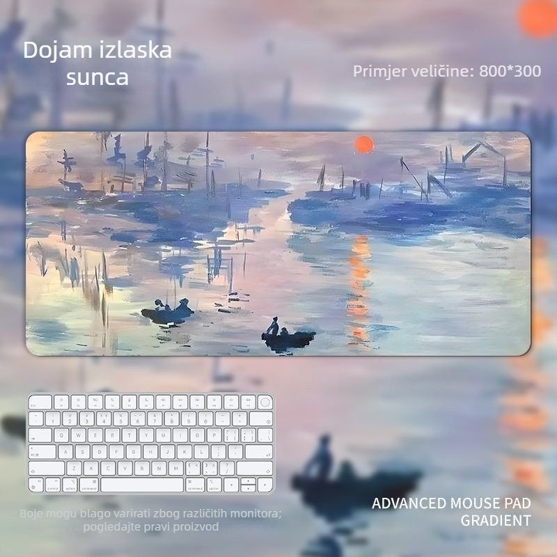 Monet Water Lily podloga za stol s naslonom za zglob — prirodna guma, prijenos topline, otisak logotipa: Da