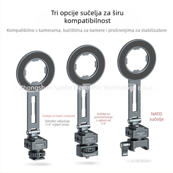 Držač za live prijenos, aluminijski, univerzalni dizajn, magnetski sklopivi držač za telefon, kompatibilan s DJI