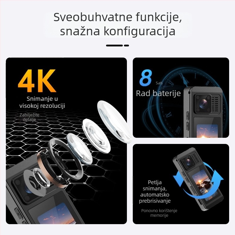 HD kamera tijela nosiva na prsima za terenske sastanke i vođenje zapisnika — model A-200, jedna kamera, izlazak 2025