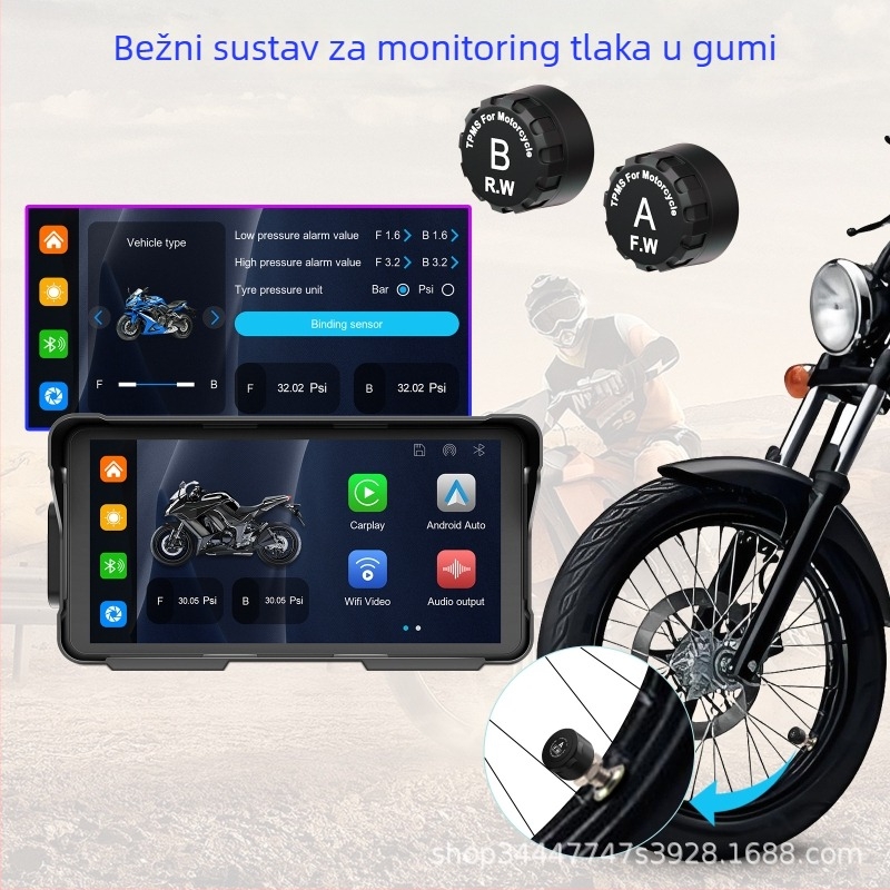 F85 Moto CarPlay dash cam, 150° kut gledanja, 2MP senzor, podržava TF karticu do 256GB, montaža u središnjem kontroleru motocikla