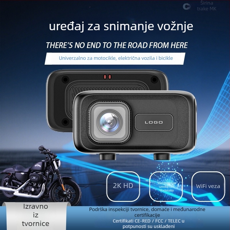 MT100 Prijenosni dash cam za motocikle i električna vozila, 2K akcijska kamera, TF kartica za pohranu, ABS kućište, 90 g