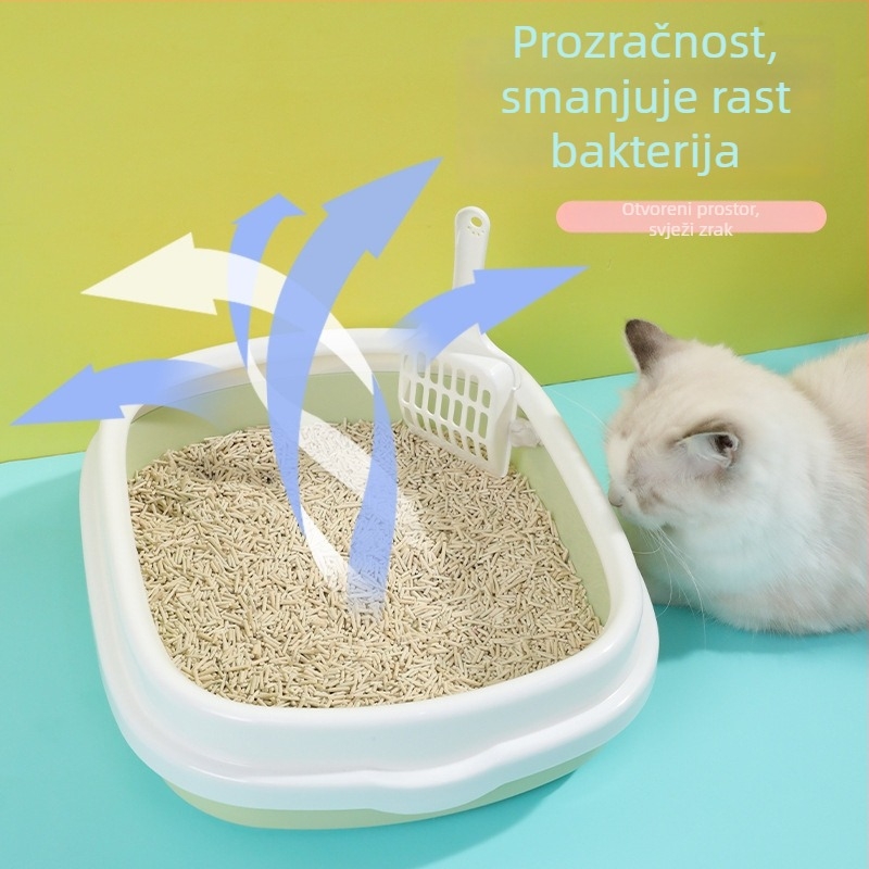 Hawo poluzatvorena ovalna kutija za mačji pijesak - PP materijal, za mačke i mačiće