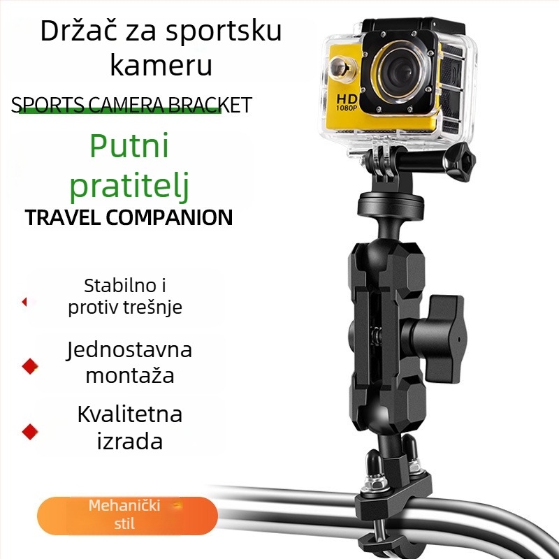 Držač kamere za auto - univerzalni, aluminijska legura, model 1002 (Tip: držač automobila; Materijal: aluminijska legura; Model: 1002; Kompatibilnost: univerzalna)