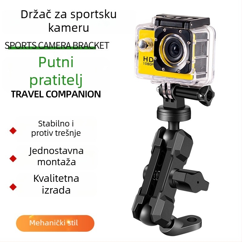 Držač kamere za auto - univerzalni, aluminijska legura, model 1002 (Tip: držač automobila; Materijal: aluminijska legura; Model: 1002; Kompatibilnost: univerzalna)