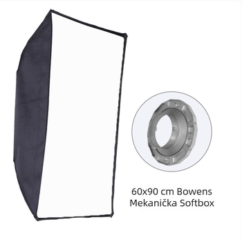 Softbox za rasvjetu s Baorong bajonet montažom; aluminijska konstrukcija; nosivost 2-5 kg; težina 1,2 kg