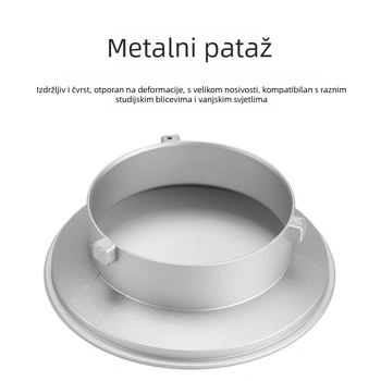 Softbox za rasvjetu s Baorong bajonet montažom; aluminijska konstrukcija; nosivost 2-5 kg; težina 1,2 kg
