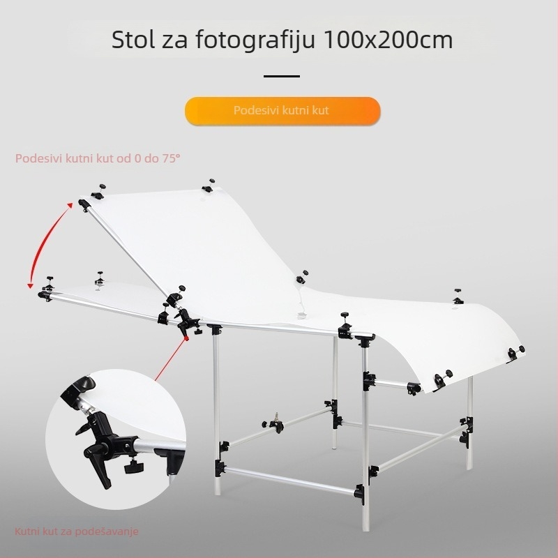 Stol za fotografiranje still life iz aluminijske legure, sklopiv i prijenosan, 4 kg, za fotografiju proizvoda