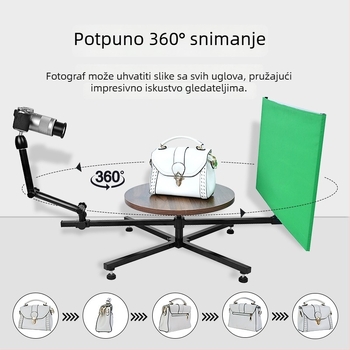 360 stupnjeva rotirajući stol za fotografiranje i snimanje videa, od magnezijske legure