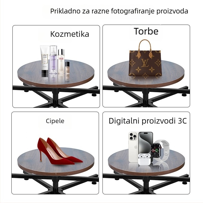 360 stupnjeva rotirajući stol za fotografiranje i snimanje videa, od magnezijske legure