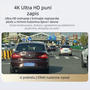 Iron General 4K dash kamera s 360° panoramskim kružnim snimanjem, 170° vidno polje, 3,0-inčni zaslon, nadzor parkiranja i poboljšano noćno vidanje