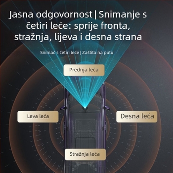 Iron General 4K dash kamera s 360° panoramskim kružnim snimanjem, 170° vidno polje, 3,0-inčni zaslon, nadzor parkiranja i poboljšano noćno vidanje