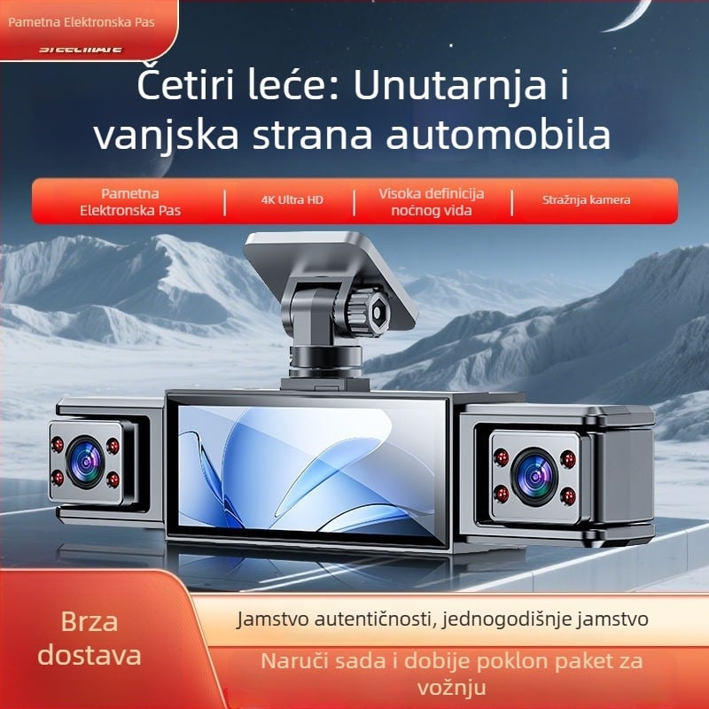 Iron General 4K dash kamera s 360° panoramskim kružnim snimanjem, 170° vidno polje, 3,0-inčni zaslon, nadzor parkiranja i poboljšano noćno vidanje