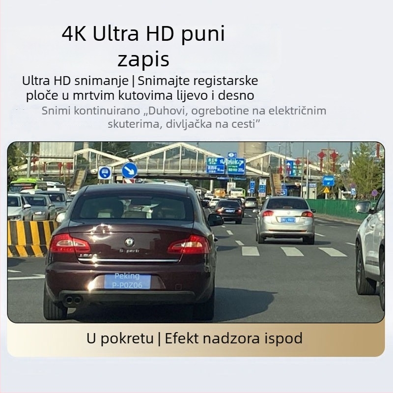 Iron General 4K dash kamera s 360° panoramskim kružnim snimanjem, 170° vidno polje, 3,0-inčni zaslon, nadzor parkiranja i poboljšano noćno vidanje