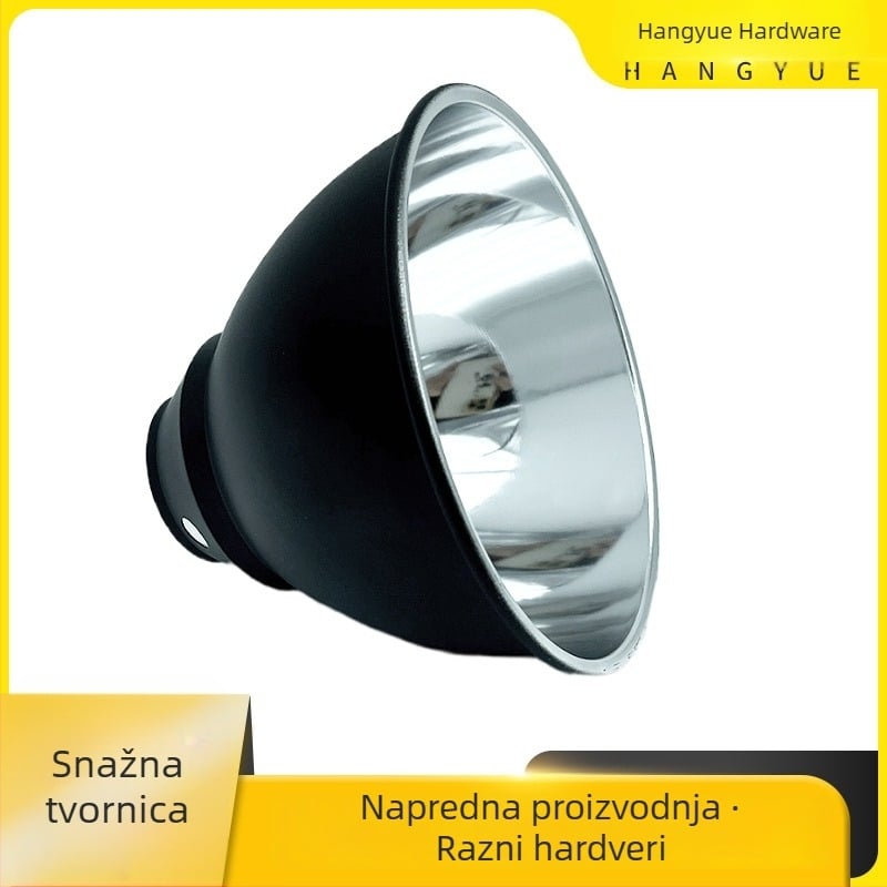 Aluminijski sjenčanik za studijsku bljeskalicu – rotacijski presovani dizajn, visok reflektivni završetak, bajonetni priključak, Hangyue