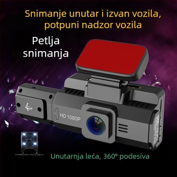 Prednja auto dash kamera 1080p infracrveno noćno snimanje, 170° široki kut, dvostruko snimanje, WiFi