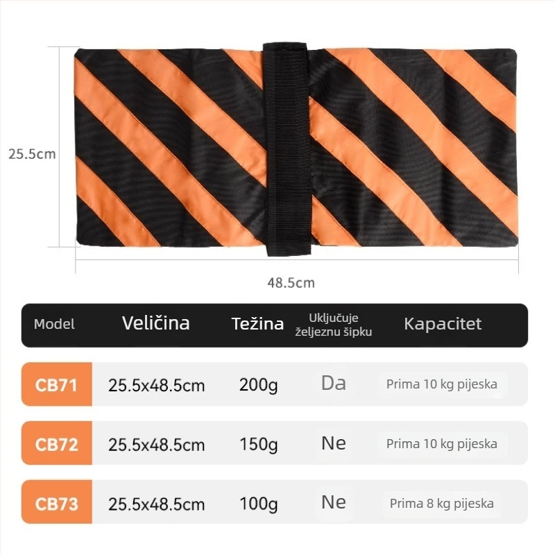 Fotografske sandbags za balans, debeli dvobojni prugasti platneni sandbagovi, C-oblikovane vreće za noge s utegom, balansni sandbagovi