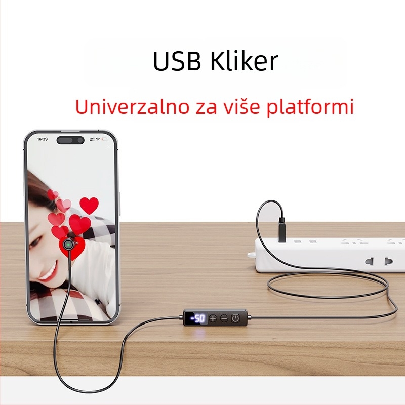 USB klikalica zaslona za telefon za live stream – mini automatska klikalica, plastično kućište, općeniti stil, mogućnost prilagodbe