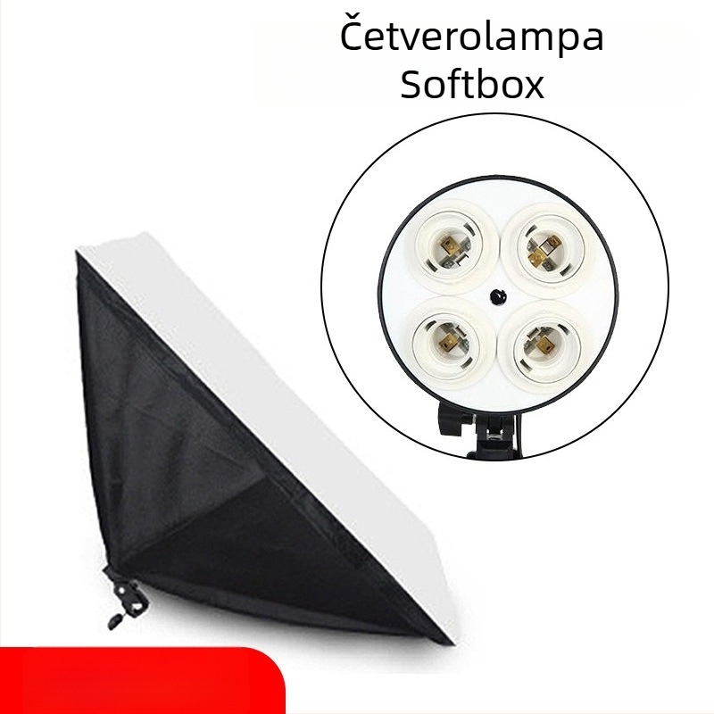 Delong DL210410 Kutija mekanog svjetla za fotografiju, četiri lampe, reflektirajuća tkanina