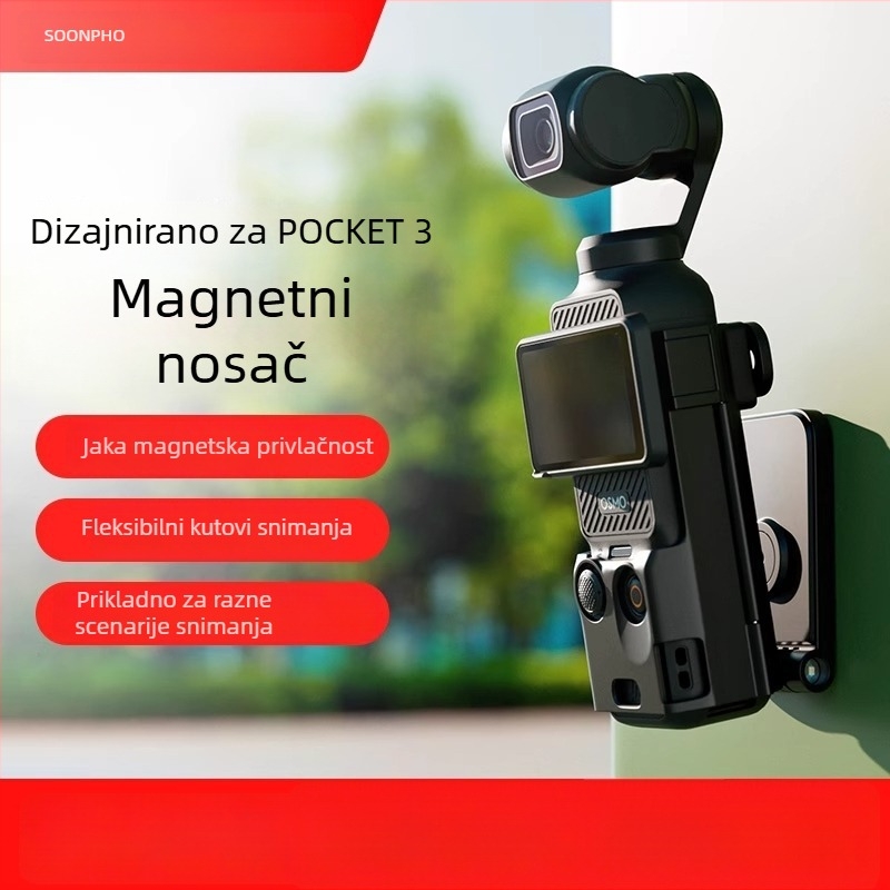 Magnetska baza nosača za DJI Pocket 4/3, s automobilskom usisnom čašom i stolnim držačem