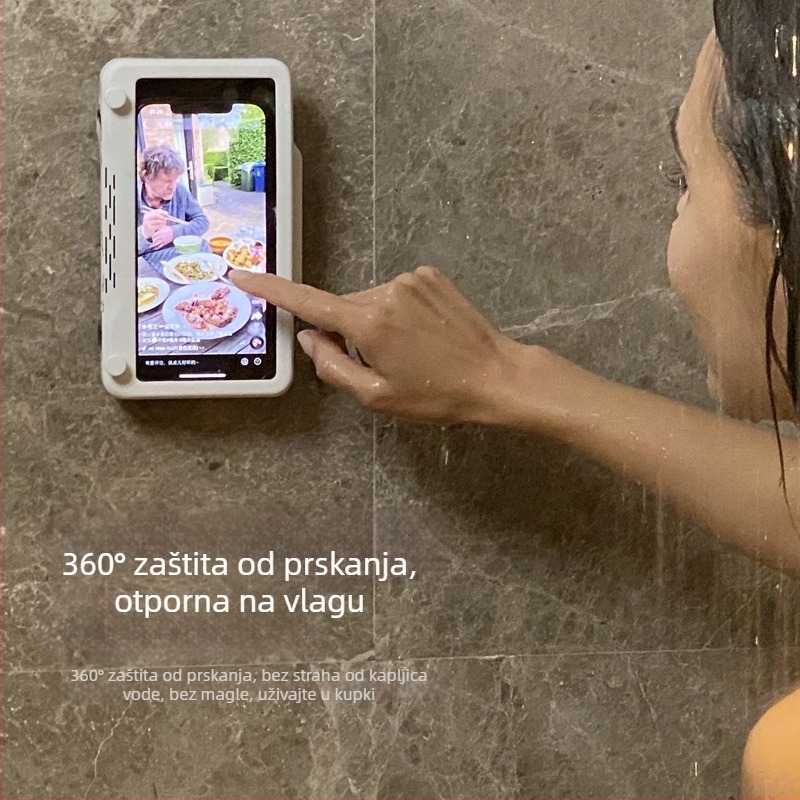 Rotirajući držač za telefon u kupaonici, vodootporan, zidni, plastični