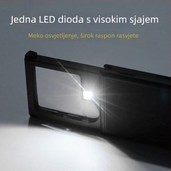 Sun fire izvlačna ručna lupa za čitanje s LED svjetlom, 3x/6x povećanje, za starije osobe, kompaktna za putovanja, model 21015