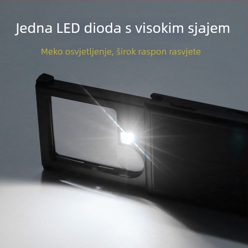 Sun fire izvlačna ručna lupa za čitanje s LED svjetlom, 3x/6x povećanje, za starije osobe, kompaktna za putovanja, model 21015