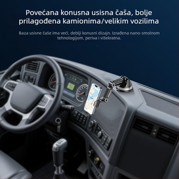 Yesido Držač za mobitel na stol s vakuumom, univerzalan za kamione i velika vozila, teleskopskog i okrenuti, višefunkcionalan