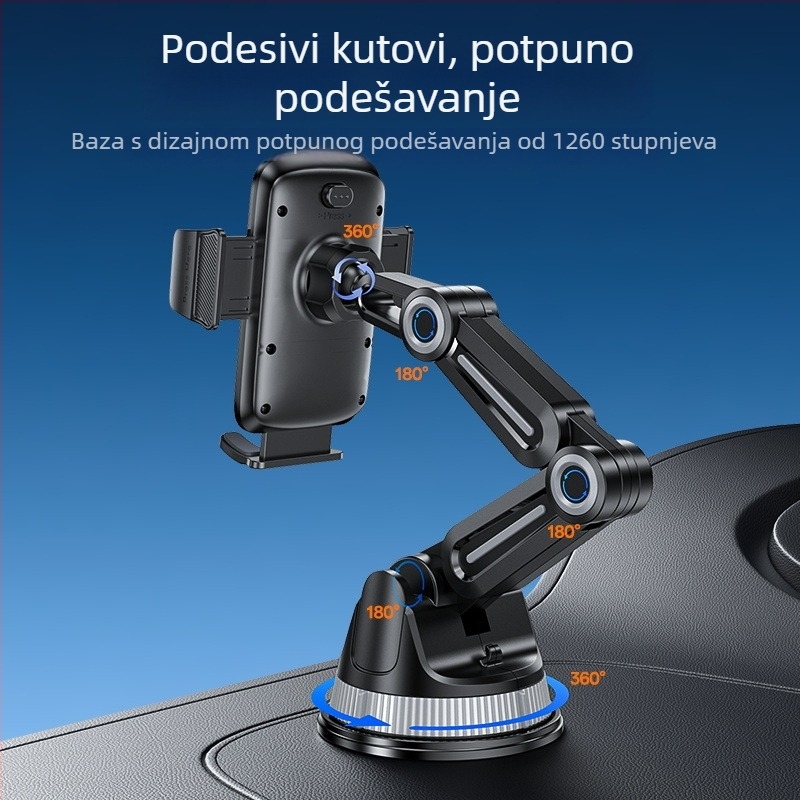 Yesido Držač za mobitel na stol s vakuumom, univerzalan za kamione i velika vozila, teleskopskog i okrenuti, višefunkcionalan