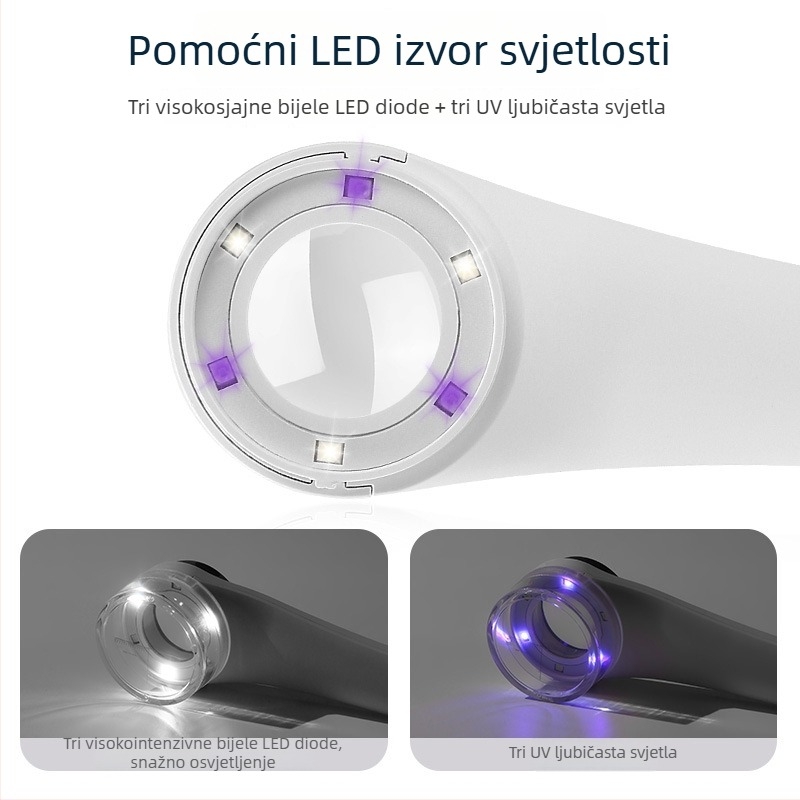 Sun Fire ručno povećalo, 10x povećanje, leća od K9 stakla, licencirane privatne marke dostupne