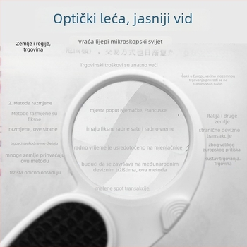 5x sklopiva lupa za ključeve s 2 LED svjetla – za čitanje starijima i putovanja