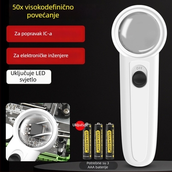 Ručna LED lupa za elektroniku – visoka definicija povećanja za popravak IC-a i matične ploče