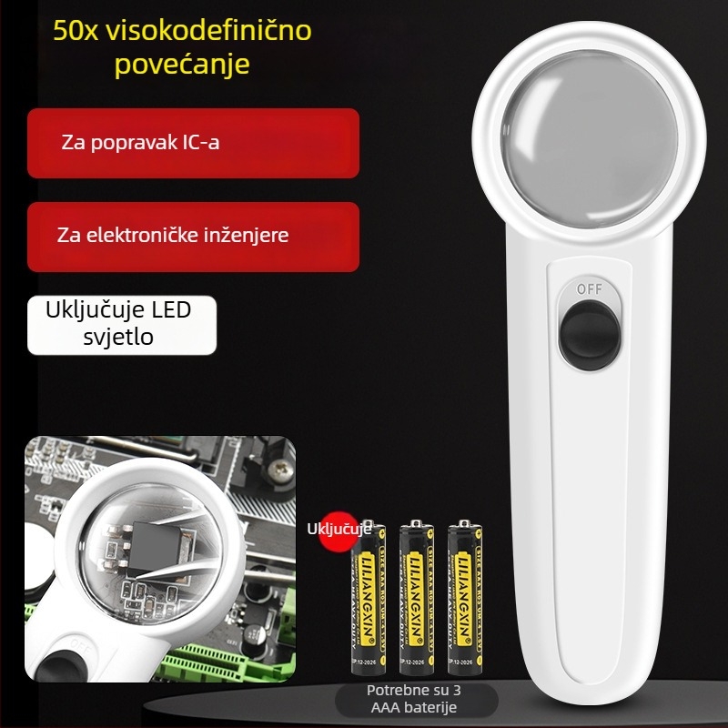 Ručna LED lupa za elektroniku – visoka definicija povećanja za popravak IC-a i matične ploče