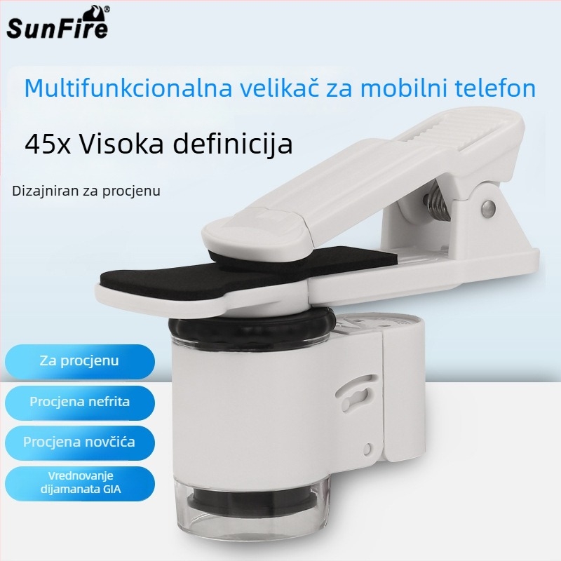 Sun Fire povećalo za identifikaciju nakita i antikviteta, 45x, s držačem za telefon, model 9882