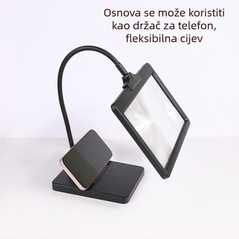Držač za telefon i povećalo, Fresnelovo povećalo za stolno korištenje s odvojivom ručnom lupom, višefunkcionalno, model F8910T